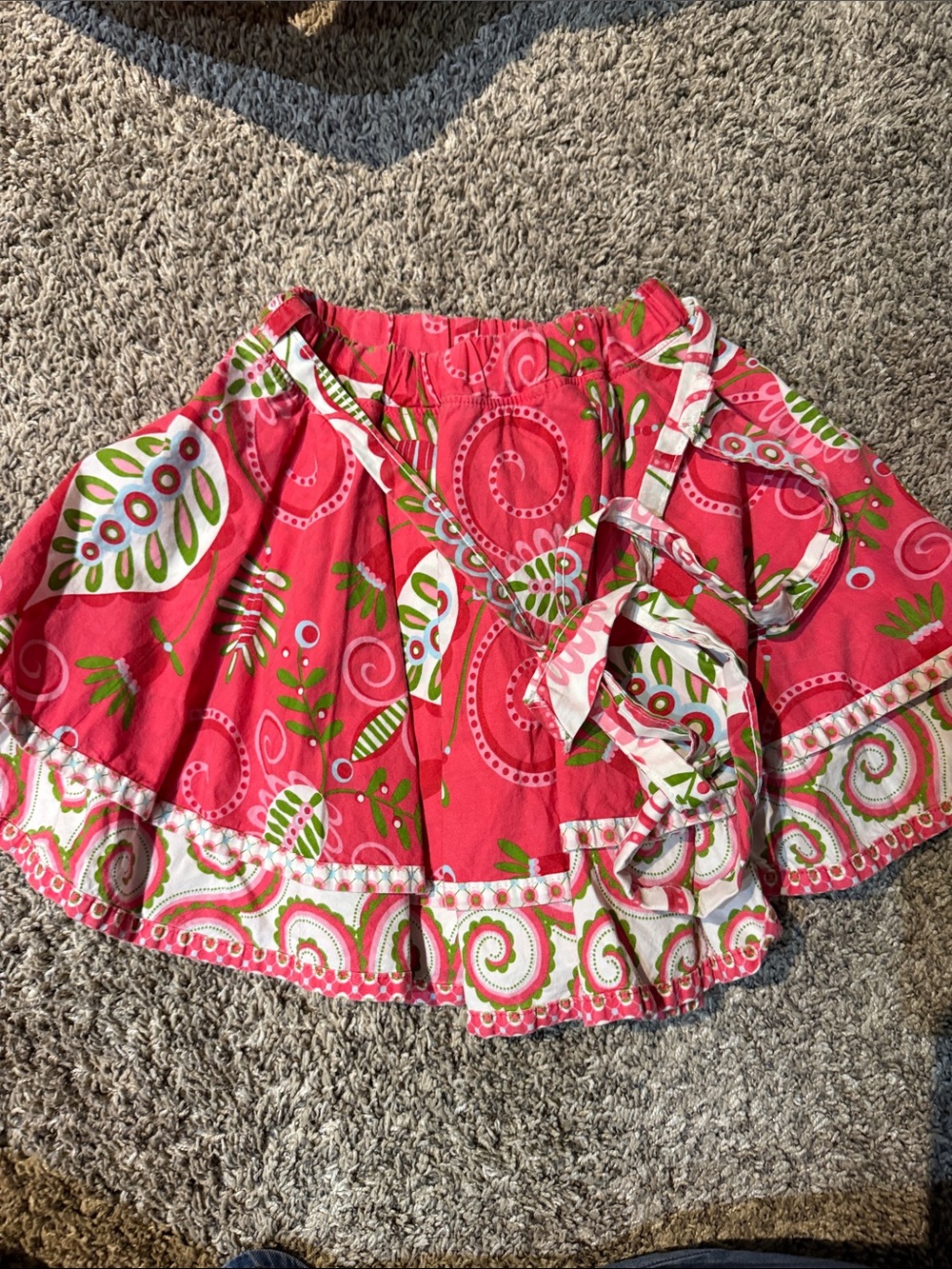 Jelly The Pug Bright Pink Floral Circle Skirt